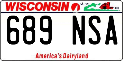 WI license plate 689NSA