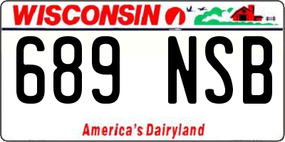 WI license plate 689NSB