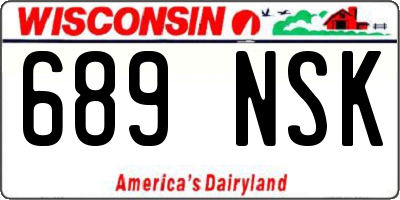 WI license plate 689NSK
