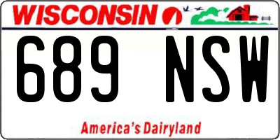 WI license plate 689NSW