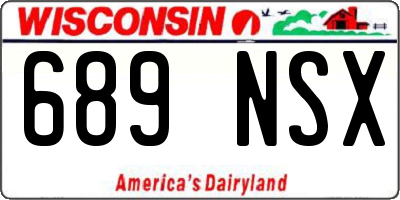 WI license plate 689NSX