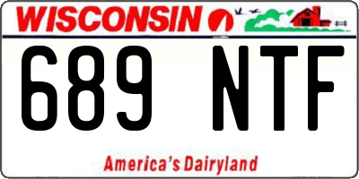WI license plate 689NTF