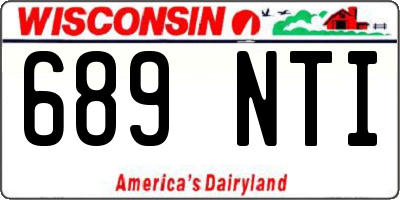 WI license plate 689NTI
