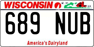 WI license plate 689NUB