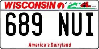 WI license plate 689NUI