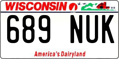 WI license plate 689NUK
