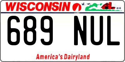 WI license plate 689NUL