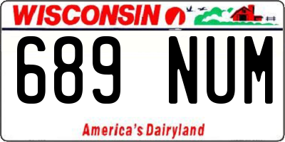 WI license plate 689NUM