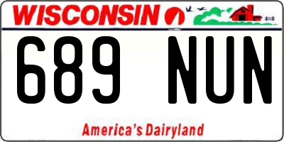 WI license plate 689NUN