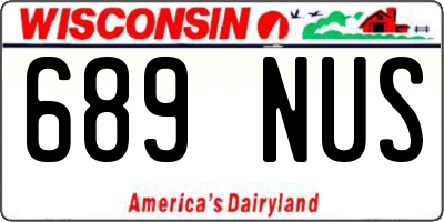 WI license plate 689NUS