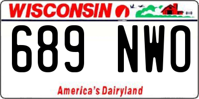 WI license plate 689NWO
