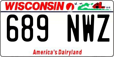 WI license plate 689NWZ