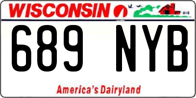 WI license plate 689NYB