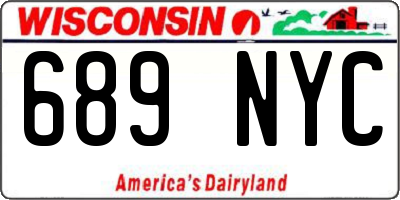 WI license plate 689NYC