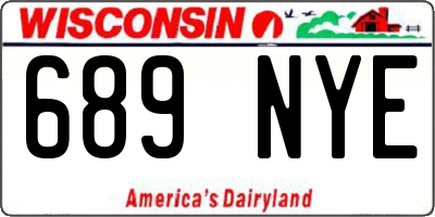 WI license plate 689NYE