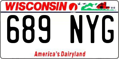 WI license plate 689NYG
