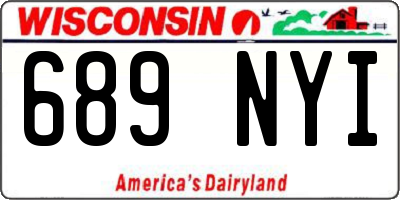 WI license plate 689NYI