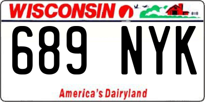 WI license plate 689NYK