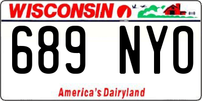 WI license plate 689NYO