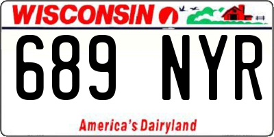 WI license plate 689NYR