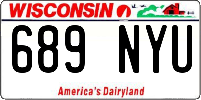 WI license plate 689NYU