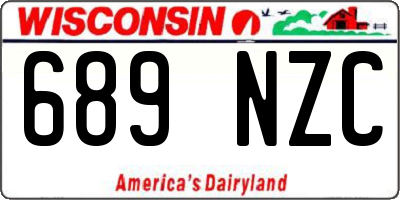 WI license plate 689NZC
