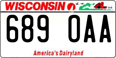 WI license plate 689OAA