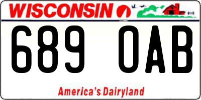 WI license plate 689OAB