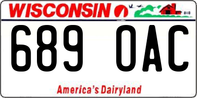 WI license plate 689OAC