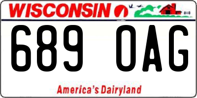 WI license plate 689OAG