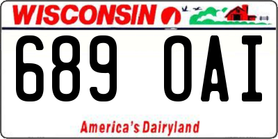WI license plate 689OAI