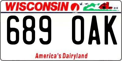 WI license plate 689OAK