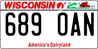 WI license plate 689OAN