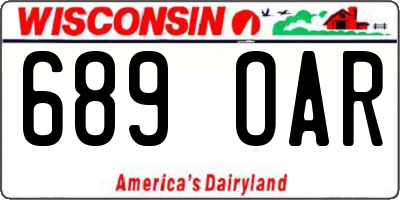WI license plate 689OAR