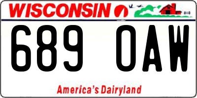 WI license plate 689OAW
