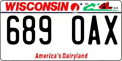 WI license plate 689OAX