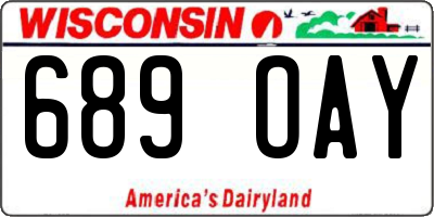 WI license plate 689OAY