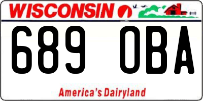 WI license plate 689OBA