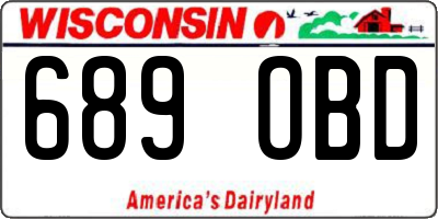 WI license plate 689OBD