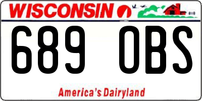 WI license plate 689OBS