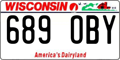 WI license plate 689OBY