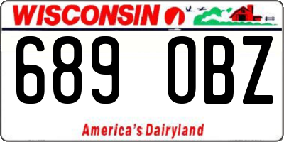 WI license plate 689OBZ