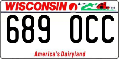 WI license plate 689OCC