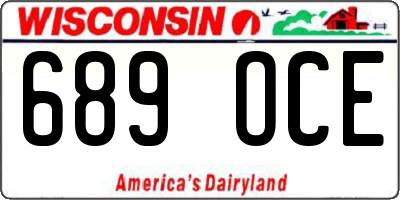 WI license plate 689OCE