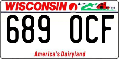 WI license plate 689OCF