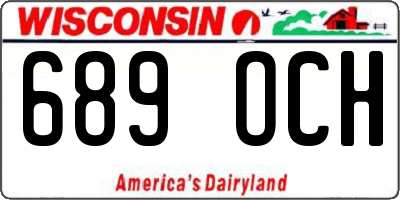 WI license plate 689OCH