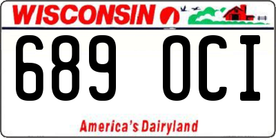 WI license plate 689OCI