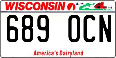 WI license plate 689OCN