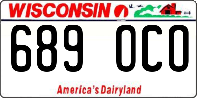 WI license plate 689OCO