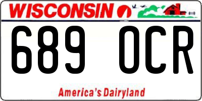 WI license plate 689OCR
